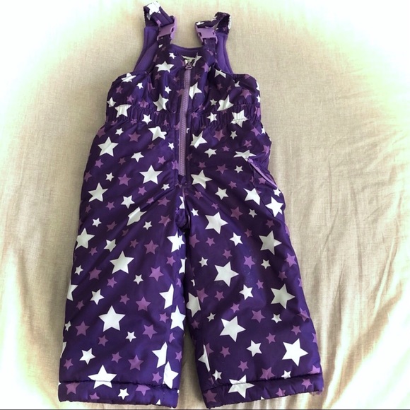 Oshkosh Winter Snow Pants Purple Stars Zip Clasp - Picture 1 of 7